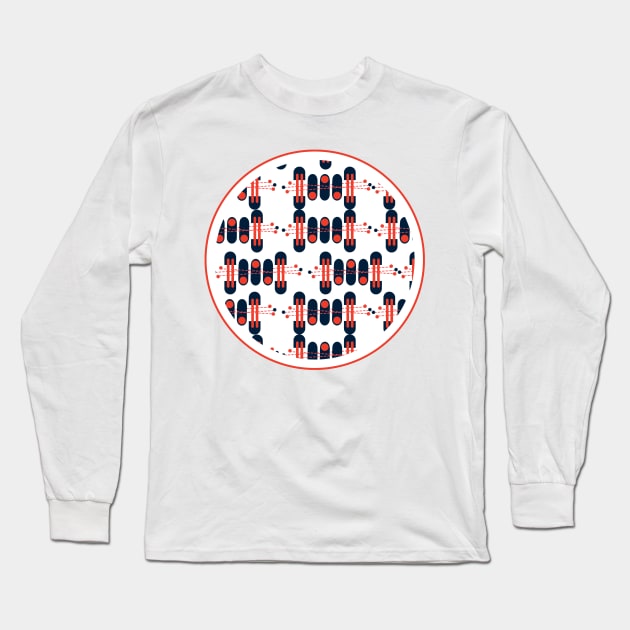 Blue-red beep boop Long Sleeve T-Shirt by juliechicago